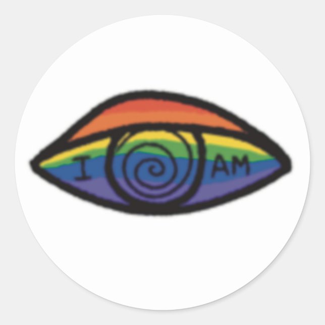 I AM Rainbow Pride  Classic Round Sticker (Front)