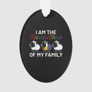 I am rainbow sheep of my family Sheep Gift Ornament