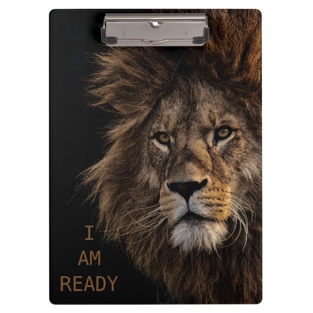 I AM READY - Lion Clipboard (Front)