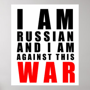 i am russian i am against this war poster