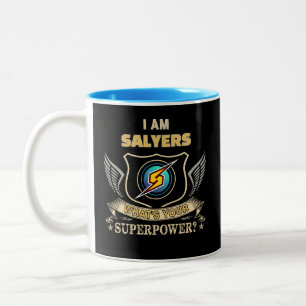 I Am SALYERS What's Your Superpower Two-Tone Coffee Mug