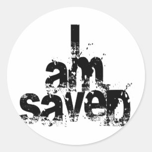 I AM Saved Christian Classic Round Sticker