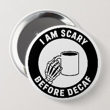 I Am Scary Before Decaf Funny Skeleton Halloween