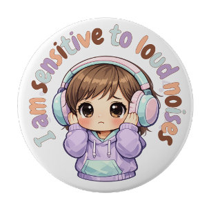I Am Sensitive to Noises Badge Pin Sensory Badge