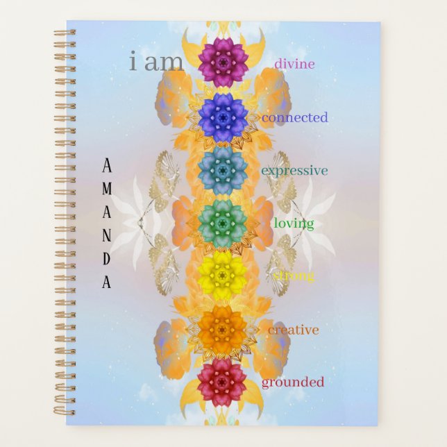 I am Seven Chakra Mandala Personalised Planner (Front)