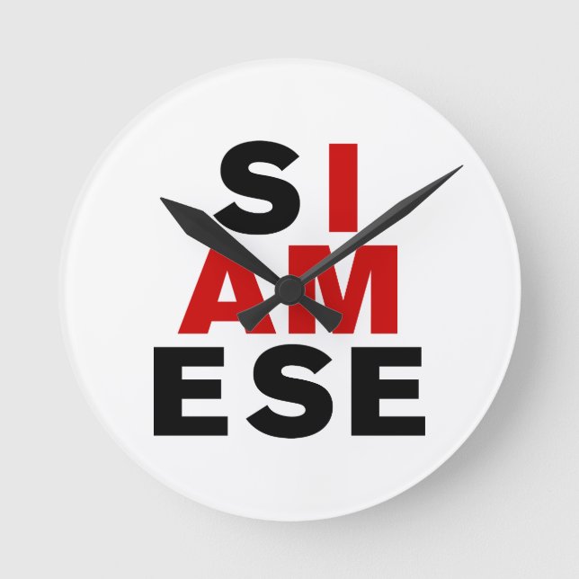 I AM SIAMESE ROUND CLOCK (Front)