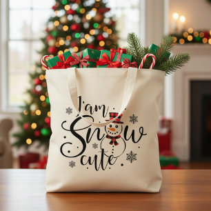 I am Snow Cute Cute Winter Snowman Tote Bag