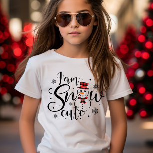 I am Snow Cute Holiday Snowman Girls Christmas T-Shirt