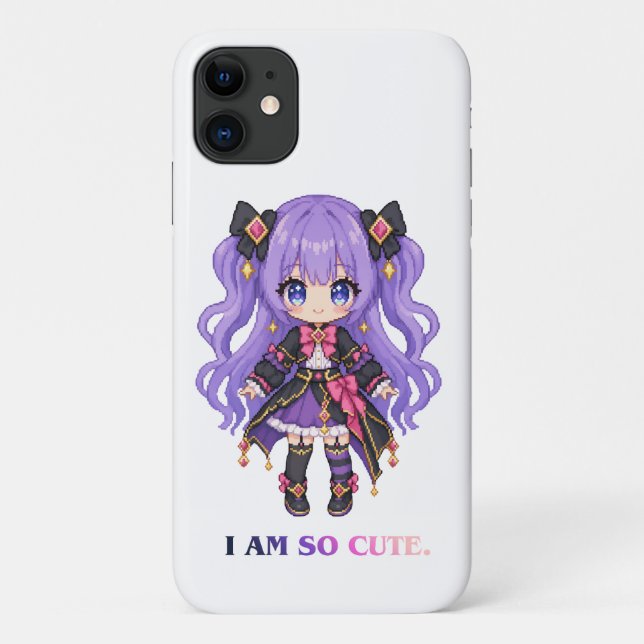 "I AM SO CUTE" Kawaii Anime Character Phone Case (Back)