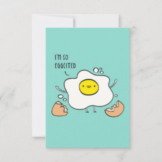 I Am So Egg Cited Funny Eggs | Gift For Student RSVP Card