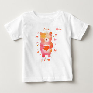 "I am So Loved" with Bear Customisable Baby T-Shirt