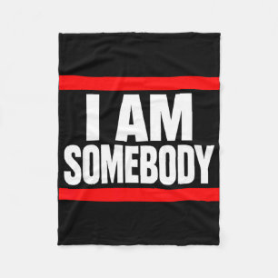 I am somebody positive affirmation retro  fleece blanket