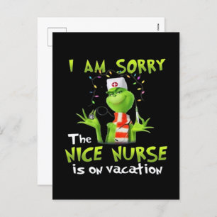 I am sorry the nice nurse is on vacation holiday postcard