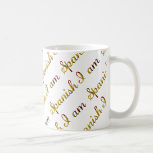 I am Spanish Country Pride Typography Pattern Coffee Mug