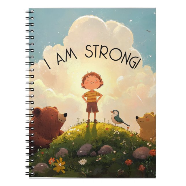 I Am Strong Boys Affirmation Notebook (Front)