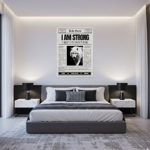 I am Strong, Daily Quote, Affirmation Poster