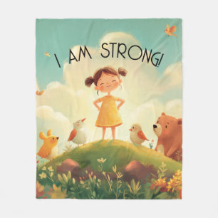 I Am Strong - Girls Empowerment Fleece Blanket