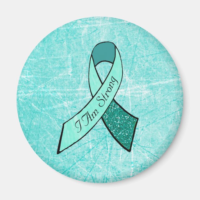 "I Am Strong" MG Awareness Ribbon Large Magnet (Front)