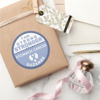 I am Stronger Than Stomach Cancer Round Sticker