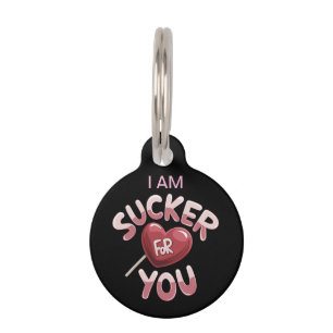 I Am Sucker for You Groovy Valentine's Matching Pet Tag
