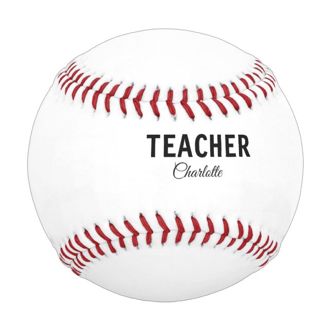 I am teacher school Collegeadd your name text simp Baseball (Front)
