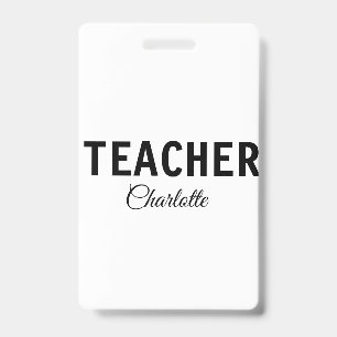 I am teacher school Collegeadd your name text simp ID Badge