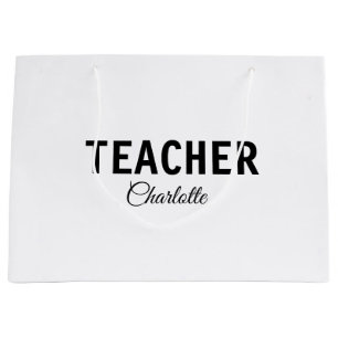 I am teacher school Collegeadd your name text simp Large Gift Bag
