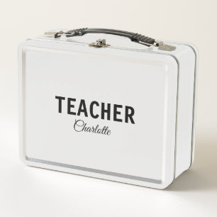 I am teacher school Collegeadd your name text simp Metal Lunch Box