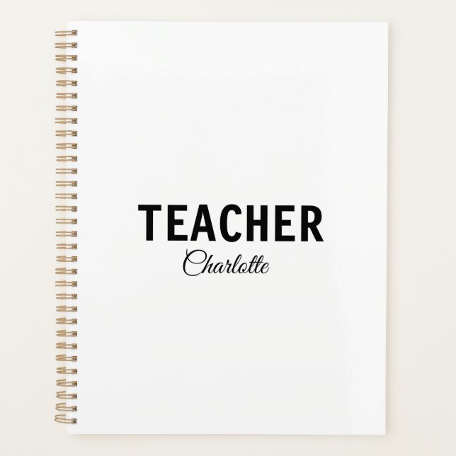 I am teacher school Collegeadd your name text simp Planner (Front)