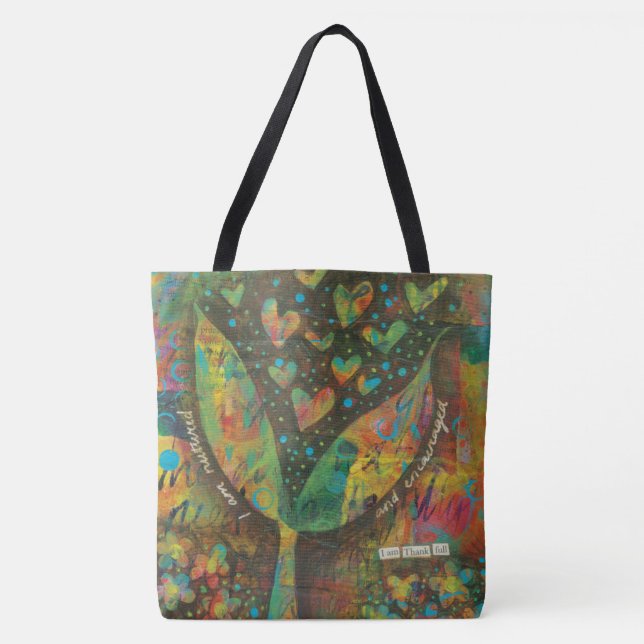 'I am Thank full' large tote bag (Front)