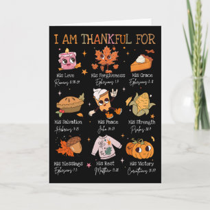 I Am Thankful For - Bible Verse Christian Thanksgi Card