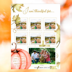 I am thankful for... Thankful Notes Thanksgiving Poster