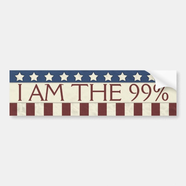 I am The 99 Percent Bumper Sticker (Front)