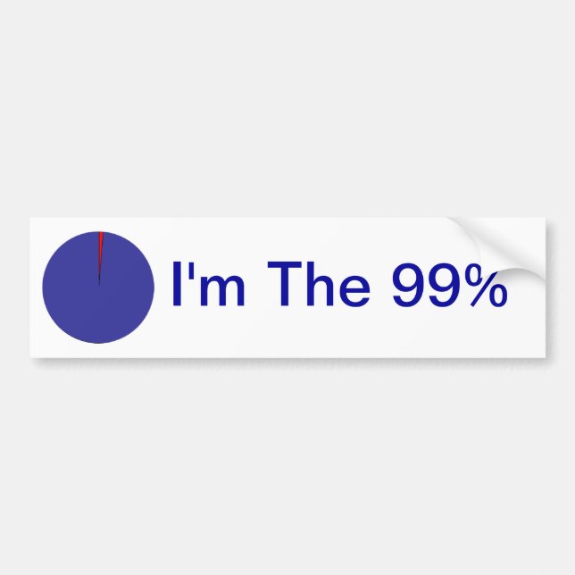 I Am The 99% Pie Chart Bumper Sticker (Front)