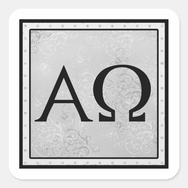 I am the Alpha and Omega, the First and the Last Square Sticker (Front)