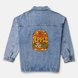 I Am the Apple of His Eye Christian Retro Faith   Denim Jacket