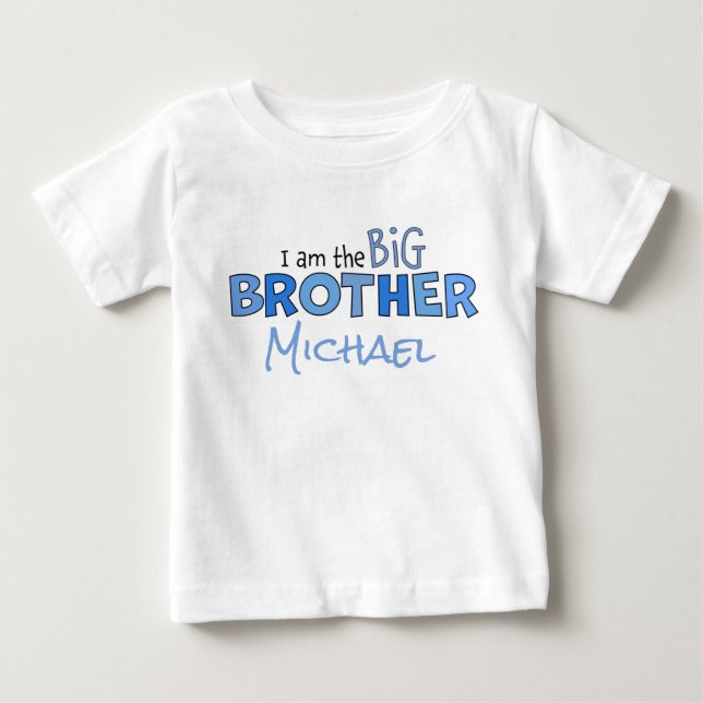 I am the Big Brother Cute Blue Whimsical  Baby T-Shirt (Front)