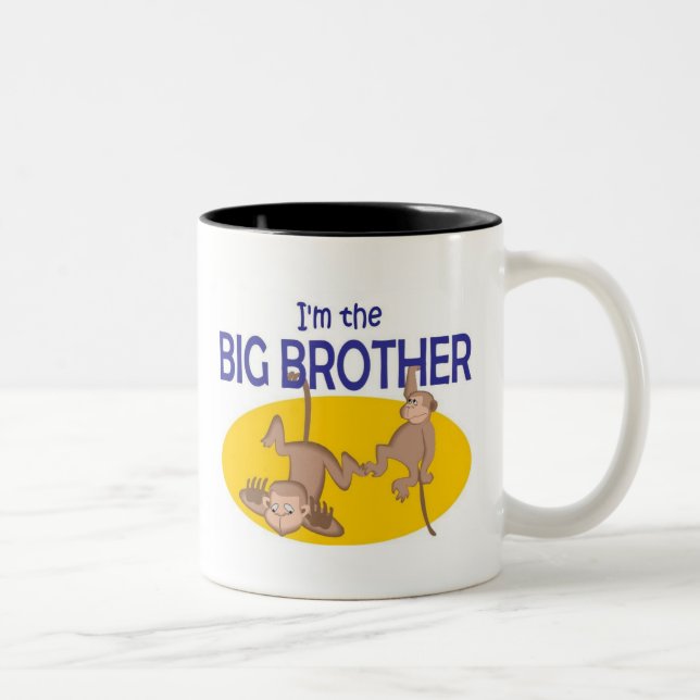 I am the big brother monkey Two-Tone coffee mug (Right)