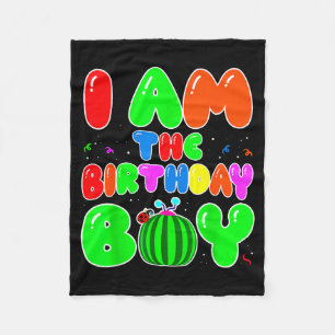 I Am The Birthday Boy Funny Watermelon Birthday Fa Fleece Blanket