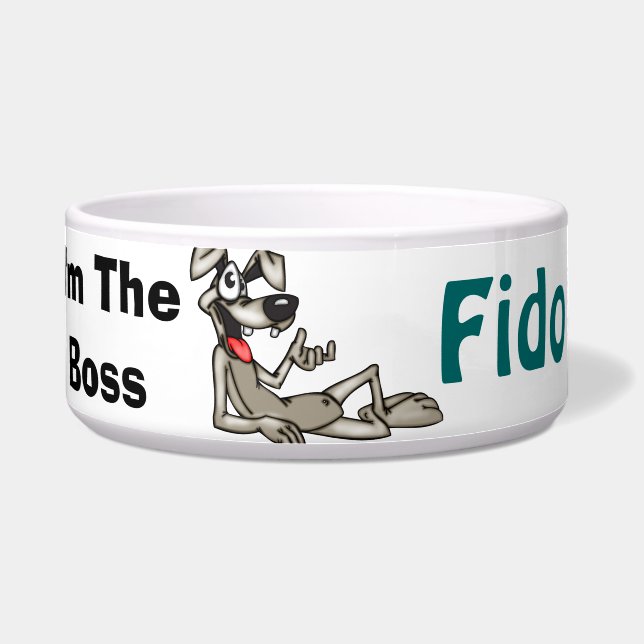 I Am The Boss Customised Dog Bowls (Front)
