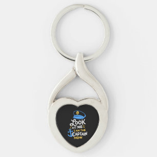 I Am The Captain Now Boating Captain Gift Key Ring