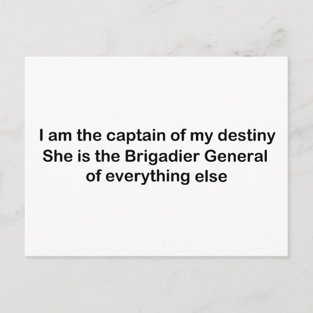 I am the Captain of my destiny Postcard (Front)