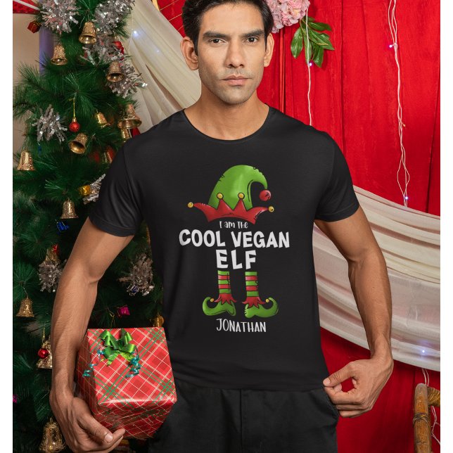I am The Cool Vegan Elf Funny Elf T-Shirt (Creator Uploaded)