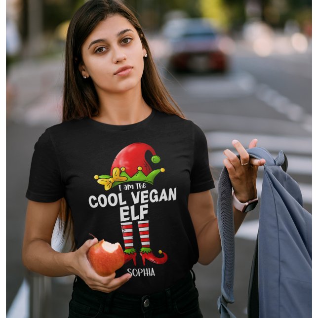 I am The Cool Vegan Elf Funny Elf T-Shirt (Creator Uploaded)