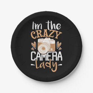 I Am The Crazy Camera Lady Paper Plate