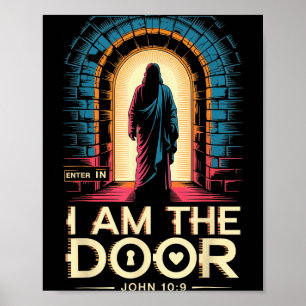 I Am The Door Christian Streetwear Aesthetic Jesus Poster