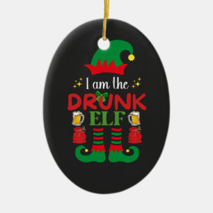 I Am The Drunk Elf Ceramic Tree Decoration