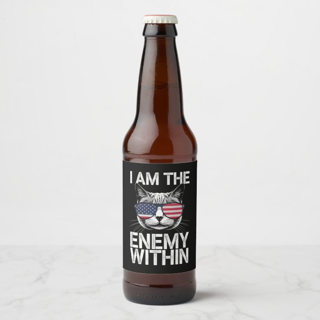 I Am The Enemy Within Kamala Harris 2024  Beer Bottle Label (Front)