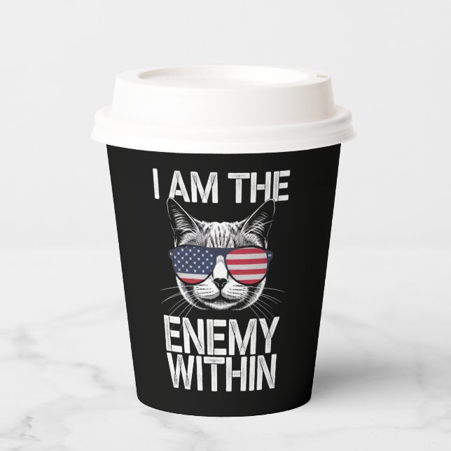 I Am The Enemy Within Kamala Harris 2024  Paper Cups (Front)
