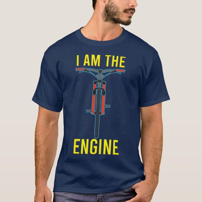 I Am the Engine Anti EBike Electric Bike Cyclist T-Shirt (Front)
